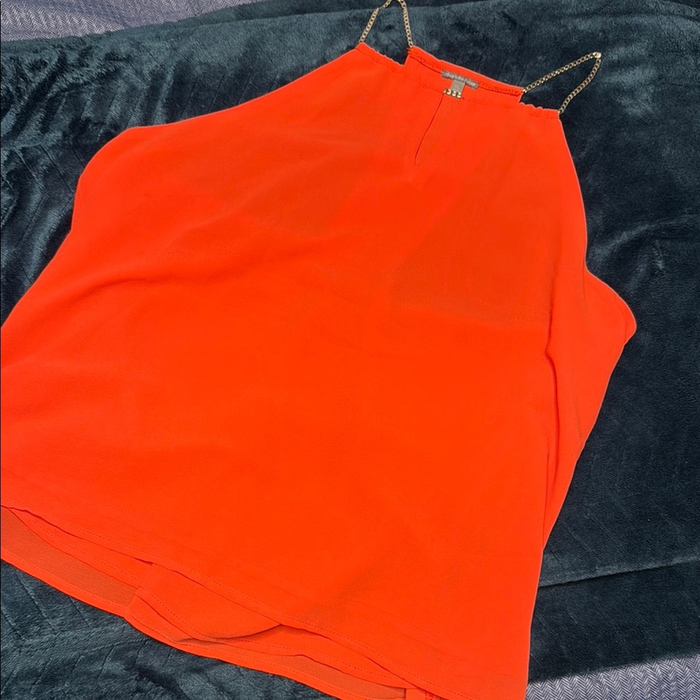 Charlotte Russe Orange Chain Strap Top